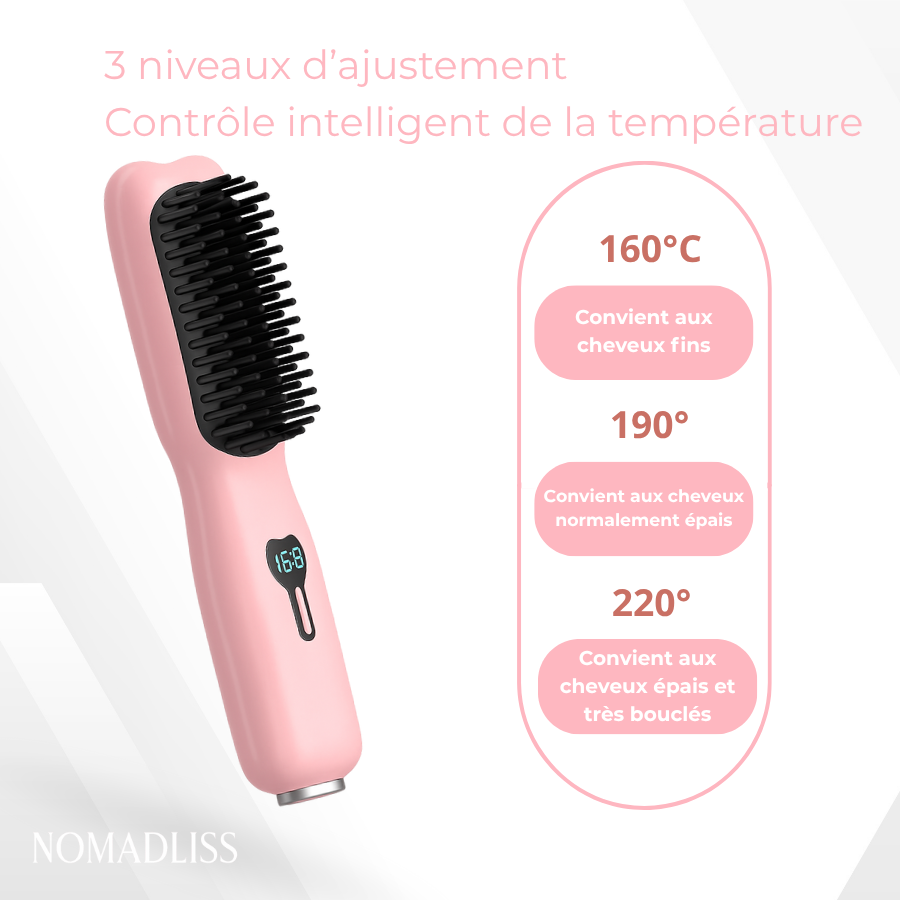 NOMADLISS™ La brosse chauffante pensée pour les femmes pressées