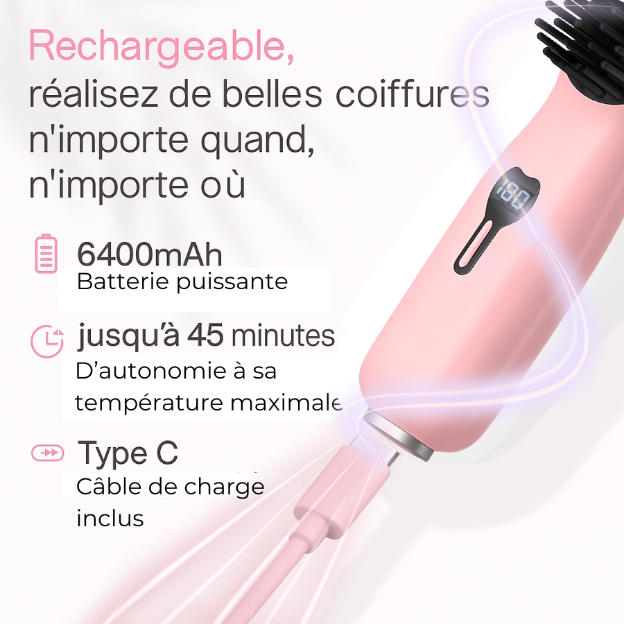 NOMADLISS™ La brosse chauffante pensée pour les femmes pressées